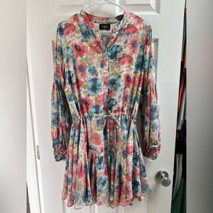 VICI Watercolor Floral Dress Easter Medium Cinch Waist EUC